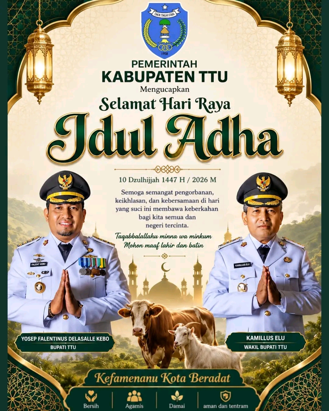 Pemkab TTU Ajak Masyarakat Perkuat Toleransi dan Semangat Berbagi di Hari Raya Idul Adha 1447 Hijriah