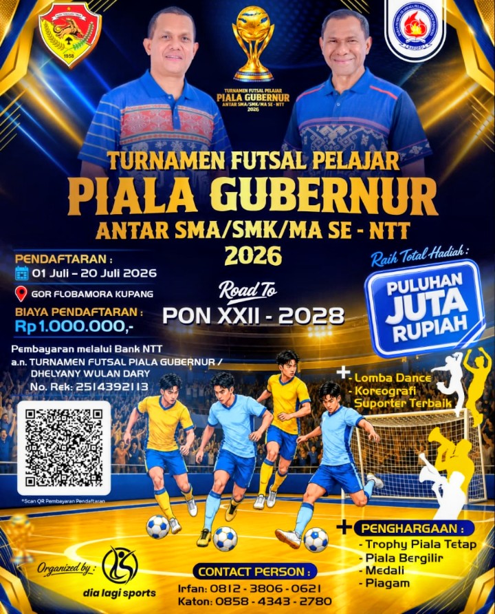 Menuju PON XXII 2028, Turnamen Futsal Pelajar Piala Gubernur NTT 2026 Jadi Ajang Mencari Bibit Unggul Sepak Bola Masa Depan!