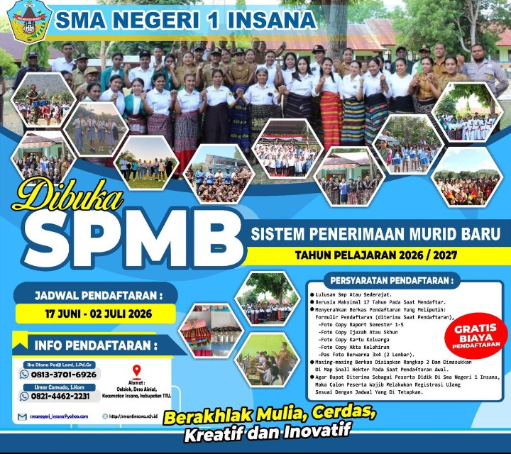 SMA Negeri 1 Insana Buka Penerimaan Murid Baru Tahun Pelajaran 2026/2027